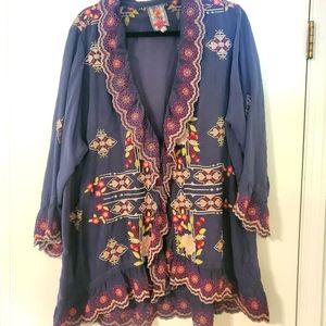 Johnny Was Gray XL cardigan type top.